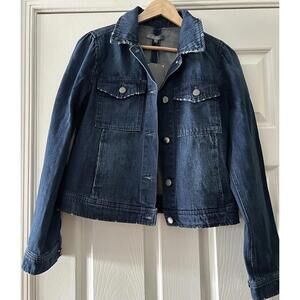 Wit & Wisdom Trucker Jean Jacket Womens Blue Denim Button Up Medium